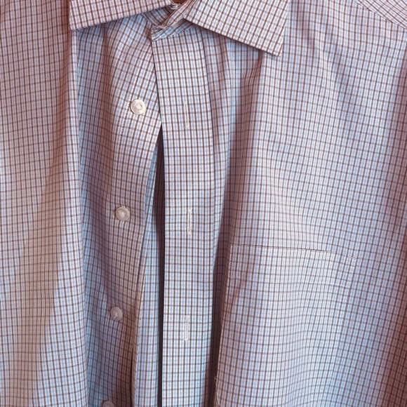 Roundtree & Yorke Other - Roundtree & Yorke White Beige BlueDress Shirt with Beige and Blue Check